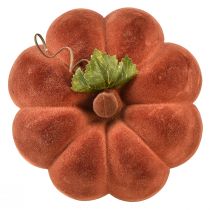 Artikel Decoratieve pompoen geflockt - herfst tafeldecoratie in krachtig roodbruin 20cm 2st