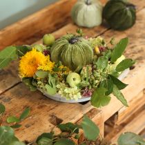 Artikel Decoratieve pompoen herfstgroen donkergroen lichtgroen Ø18cm 3 stuks