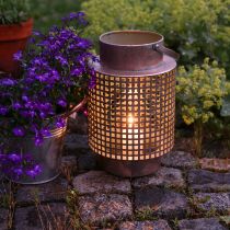 Artikel Decoratieve lantaarn lantaarn metaal met handvat roze Ø18cm H29cm