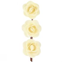 Artikel Decoratieve rozen crème kunstrozen houten rozen Ø7,5cm 12 stuks