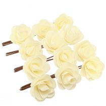 Artikel Decoratieve rozen crème kunstrozen houten rozen Ø7,5cm 12 st