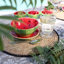 Artikel Decoratieve schaal keramiek watermeloen zomerdecoratie Ø15cm H6cm