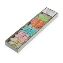 Artikel Veervlinders op draad gekleurd 5,5cm 24 stuks