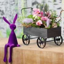 Artikel Decoratieve kruiwagen plantenbak metaal antraciet L30cm