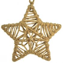 Artikel Decoratieve ster om op te hangen jute ster naturel Ø18cm 4 st