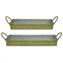Artikel Decoratief dienblad Kerst groene sterren 49cm/43cm set van 2