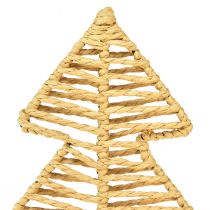 Artikel Decoratieve kerstboom metaal raffia naturel zwart 21x11,5x45cm