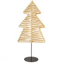 Artikel Decoratieve kerstboom metaal raffia naturel zwart 21x11,5x45cm