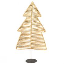 Artikel Decoratieve kerstboom zwart natuurlijk metaal raffia 30×11,5×60cm