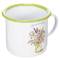 Artikel Decoratieve mok/plantenpot, geëmailleerd, Ø11,5 cm H10 cm