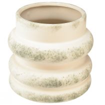 Artikel Decoratieve plantenbak voor droge arrangementen crème grijsgroen 16×16cm