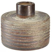 Artikel Decoratieve vaas keramiek keramische vaas bruin blauw grijs 12x10,5cm 2st