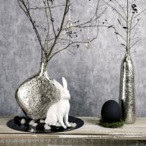 Artikel Decoratieve vaas metaal gehamerd bloemenvaas zilver 33x8x36cm