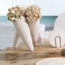 Artikel Decoratieve Vazen Kegel Vazen Beige Keramiek 14.5cmx15x21cm