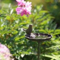Artikel Decoratieve vogelbadkom metaal antiekgroen Ø16,5cm H34,5cm