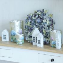 Artikel Decoratieve glazen lantaarn met bloemenmotief voor stijlvolle woonaccessoires, 8 cm, 4 stuks.