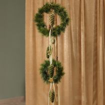 Artikel Decoratieve kegelhanger dennenappels groen geflockt 11,5cm 6 stuks