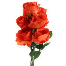 Decoratieve rozen oranje 32cm 6st