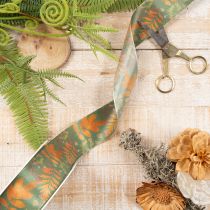 Artikel Decoratief lint met bladmotief, herfstdecoratie, 40 mm x 15 m