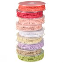 Artikel Decoratief lint gehaakte kant diverse kleuren B12mm L20m