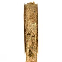 Artikel Decoratief lint met bont sieradenlint imitatiebont bruin goud 25mm 15m