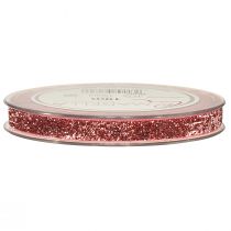 Artikel Decoratief lint roze glitterlint sieradenlint glamour B10mm L10m