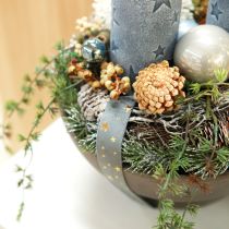 Artikel Fluwelen lint, sterrenlint, grijsgoud, decoratief lint, 25 mm breed, 8 m lang