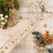 Artikel Decoratief lint met kabouters en hartjes voor cadeaus en knutselwerkjes, 40 mm x 15 m