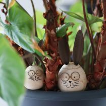 Artikel Decoratief konijn van hout en metaal met een humoristisch ontwerp, een vriendelijke blikvanger, 19 cm, 2 stuks