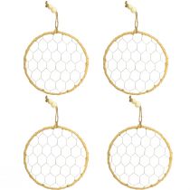 Artikel Decoratieve metalen raffia hangringen, Ø20cm, 4 stuks, boho wanddecoratie, raamdecoratie