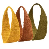 Artikel Decoratieve jute ring brede lus geel oker bruin Ø30cm 3st