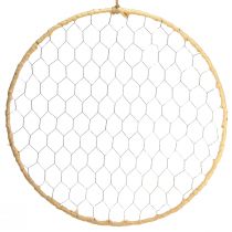 Artikel Decoratieve ring metaal hangdecoratie Raffia zilver naturel Ø38cm 4 st
