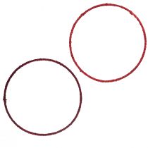 Artikel Decoratieve ring jute decoratielus rood donkerrood Ø30cm 4st