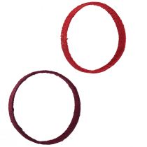 Artikel Decoratieve ring jute decoratielus rood donkerrood 4cm Ø30cm 2st