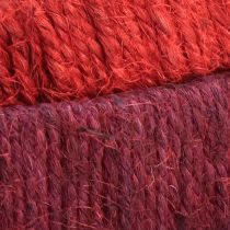 Artikel Decoratieve ring jute decoratielus rood donkerrood 4cm Ø30cm 2st