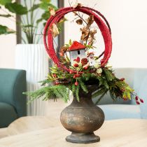 Artikel Decoratieve ring jute decoratielus rood donkerrood Ø30cm 4st