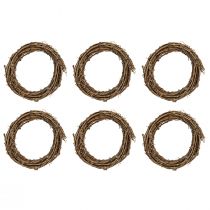Artikel Decoratieve ring mini druivenkrans naturel Ø15cm 6 stuks DIY decoratie