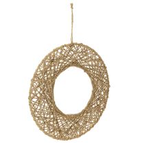 Artikel Decoratieve ringen van jute, natuurlijke stijl, hangende decoratie, boho-stijl, Ø38 cm, 2 stuks, metalen ringen, wanddecoratie, raamdecoratie