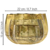 Artikel Decoratieve schaal van messing, metalen schaal Ø22/18/14 cm, set van 3
