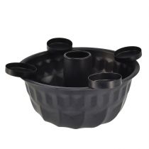 Artikel Decoratieve metalen schaal in zwart – Gugelhupf-design, 26 cm – stijlvolle theelichthouder voor een gezellige sfeer