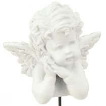 Artikel Decoratieve plug engelenfiguren grafdecoratie wit H5cm 6 st