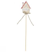 Artikel Sierpluggen Kerstversiering huisjes hout 4,5x5cm 12 st