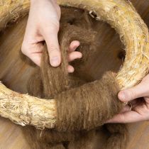 Artikel Wollen koord, decoratieve wol, bruin, 2 m. Wollen koord, viltwol voor knutselwerk en bloemschikken.