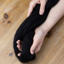 Artikel Decoratief wollen koord, viltwol voor creatieve knutselprojecten en bloemschikken, 2 meter, zwart