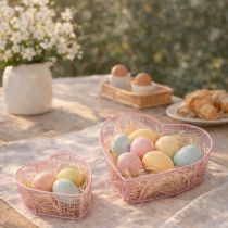 Artikel Draadmandjes, hartvormig, voor decoratie en opbergen, 20 cm, set van 4