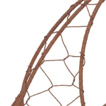 Artikel Draadmand, metalen plantenbak, lenteversiering, paasmand, bruin, roestkleurige afwerking, H34cm L30cm