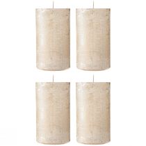 Artikel Effen kaarsen platina 70x120mm 4 st