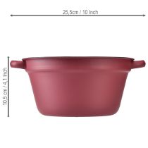 Artikel Metalen emmer met handvatten, decoratieve plantenbak, rood, Ø20,5 cm, H10,5 cm