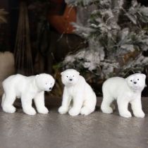 Artikel IJsbeer decoratieve figuren staand en zittend wit 16/20cm 3st