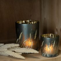 Artikel Elegante decoratieve lantaarn met grasmotief voor een gezellige sfeer in huis, 12,5 cm, 2 stuks.